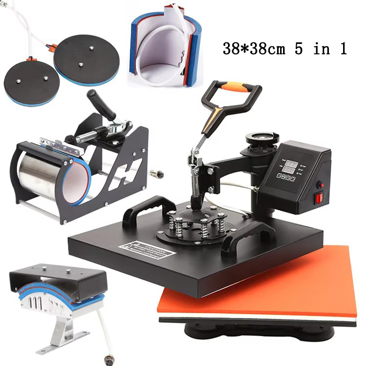 38 * 38 máquina de transferencia térmica 5 - en - 1 máquina combinada multifuncional sombrero ropa taza máquina de prensa en caliente image 5