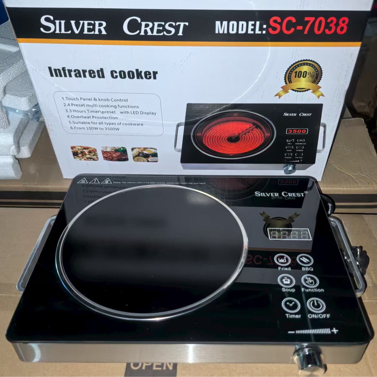 Export Export European Standard 110V Household Electric Ceramic Stove Electromagnetic Infrared Electric Stove Silver Crest