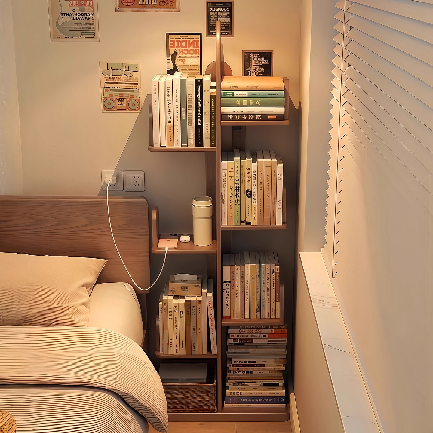 Cactus de madera sólida estante creativo en forma de árbol estante de almacenamiento de hendidura estante de almacenamiento no ocupa espacio estante librería de dormitorio