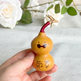 Small Gourd Handmade Pyrography Ink Carving Office Wine Cabinet Desktop Ornaments Pendant
