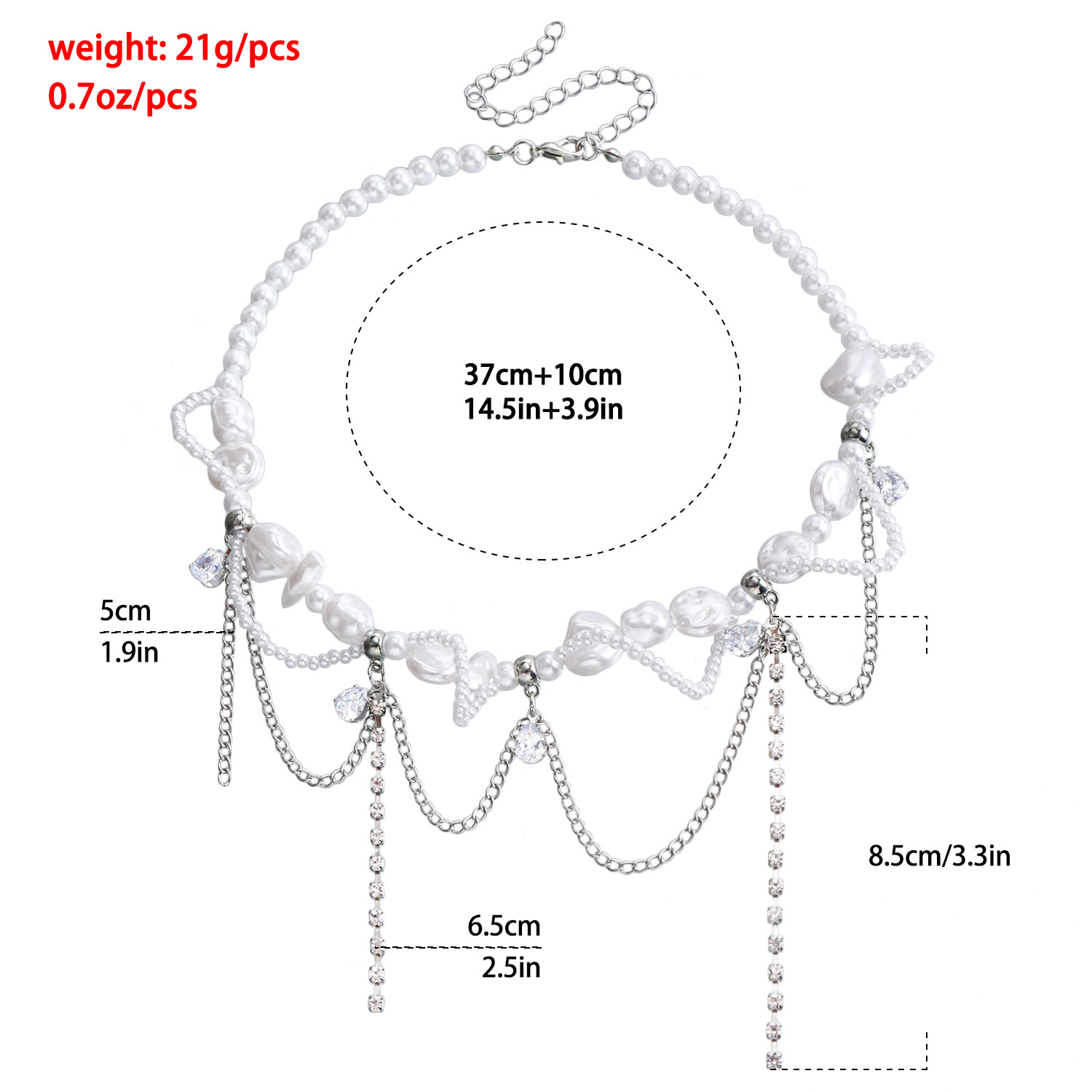Collana girocollo perle irregolari stile sweet cool design_voghion.com