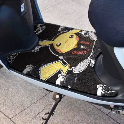 Electric vehicle foot mat — for battery car waterproof dust removal - 214-pikachu-width-50xlength-70cm