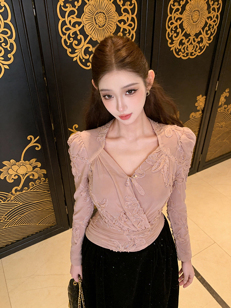 Đầm maxi nữ thắt eo ren kết hợp nhung xòe lớn — đen chi tiết 1
