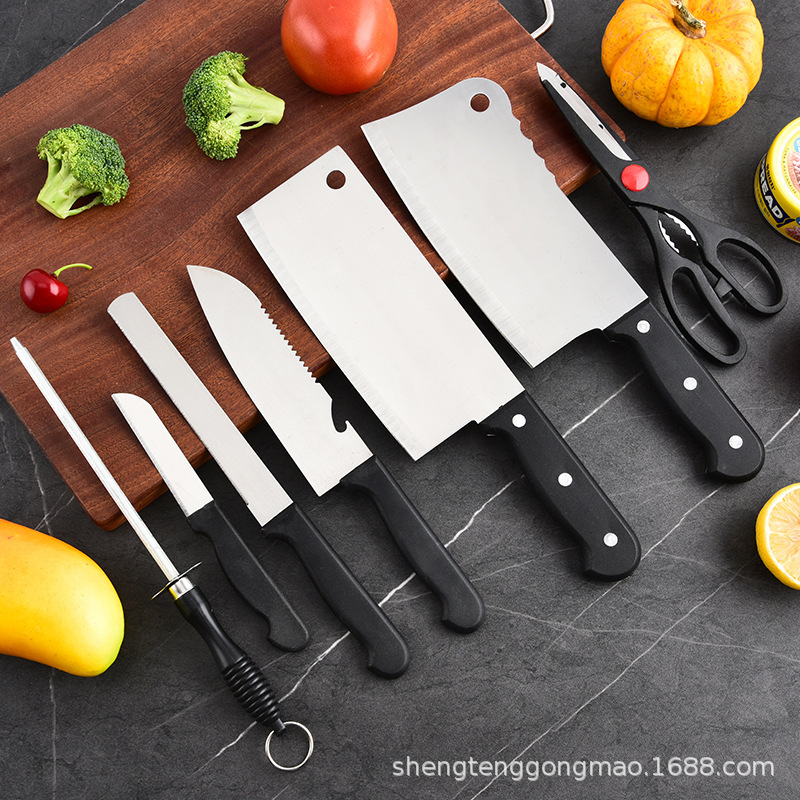 Yangjiang nuevo cuchillo de cocina de ocho piezas de cuchillo de acero inoxidable completo cuchillo de regalo de negocios domésticos