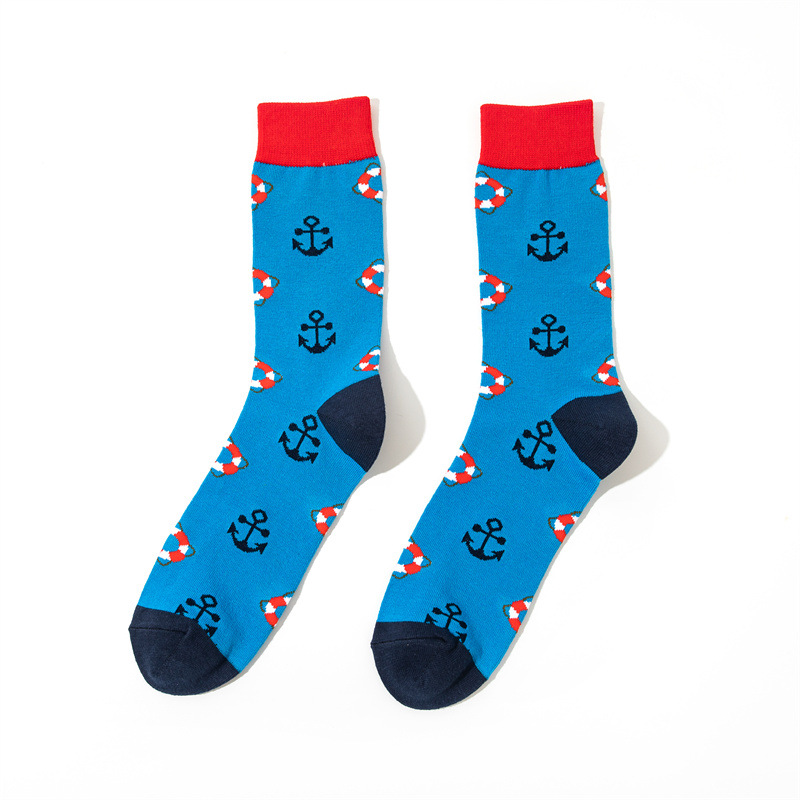Men's Anime Pattern Crew Socks Cartoon Character Long Tube Style_voghion.com