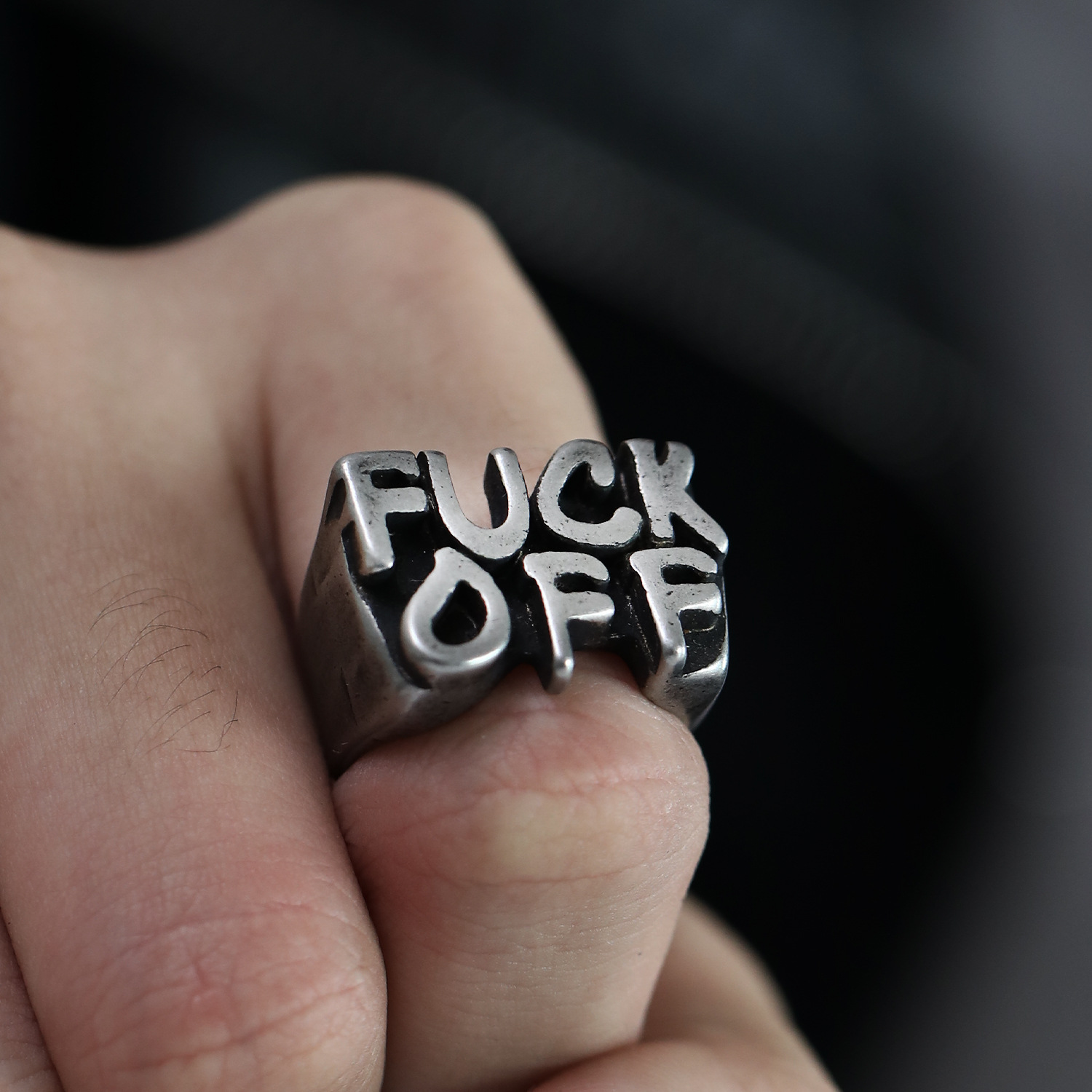 19g Weight Rings Classification 1 Piece Quantity Street Occasion Titanium Steel Material Letter Pattern Men's Gender Polishing Design Hip-Hop Style Hip-Hop Letter Titanium Steel Polishing Men's Rings 8