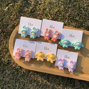 New children's cute cartoon fake earrings girls' non-pierced earrings girls' anti-pain ear clip