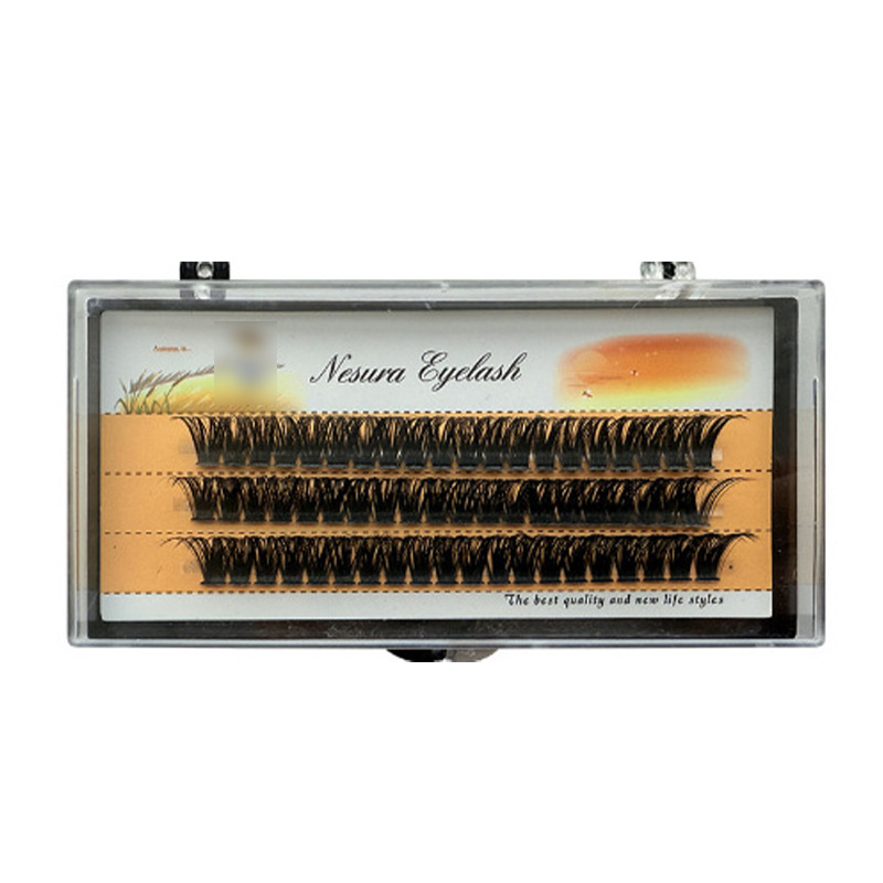 Transfronterizo europeo y americano 10P20P30P40P50P60P Espantapájaros Pestañas postizas autoinjertadas de un solo racimo de fusión en caliente