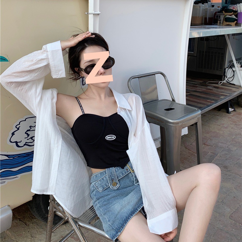 女性が外で着用できる薄手の長袖日焼け止め服、2025年夏デザイン、バックスリットシャツ、超軽量トップ、トレンディ|undefined
