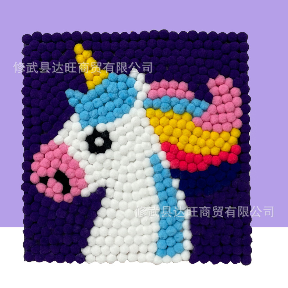 MQH20-056 / 20*20cm (wooden frame + canvas + hair ball + tweezers)