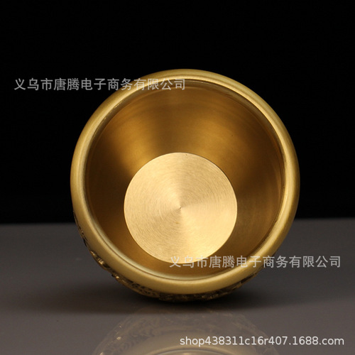 Pure copper dragon pattern cylinder new Chinese style retro creative personality trend home living room office ashtray luxury large ornament