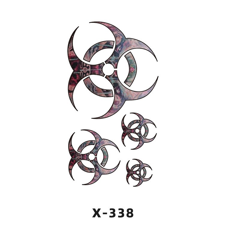 Arco de flor pequeña pegatinas de tatuaje fresco 3D dibujos animados transfronterizo Henna rosa impermeable texto en inglés pegatinas de tatuaje