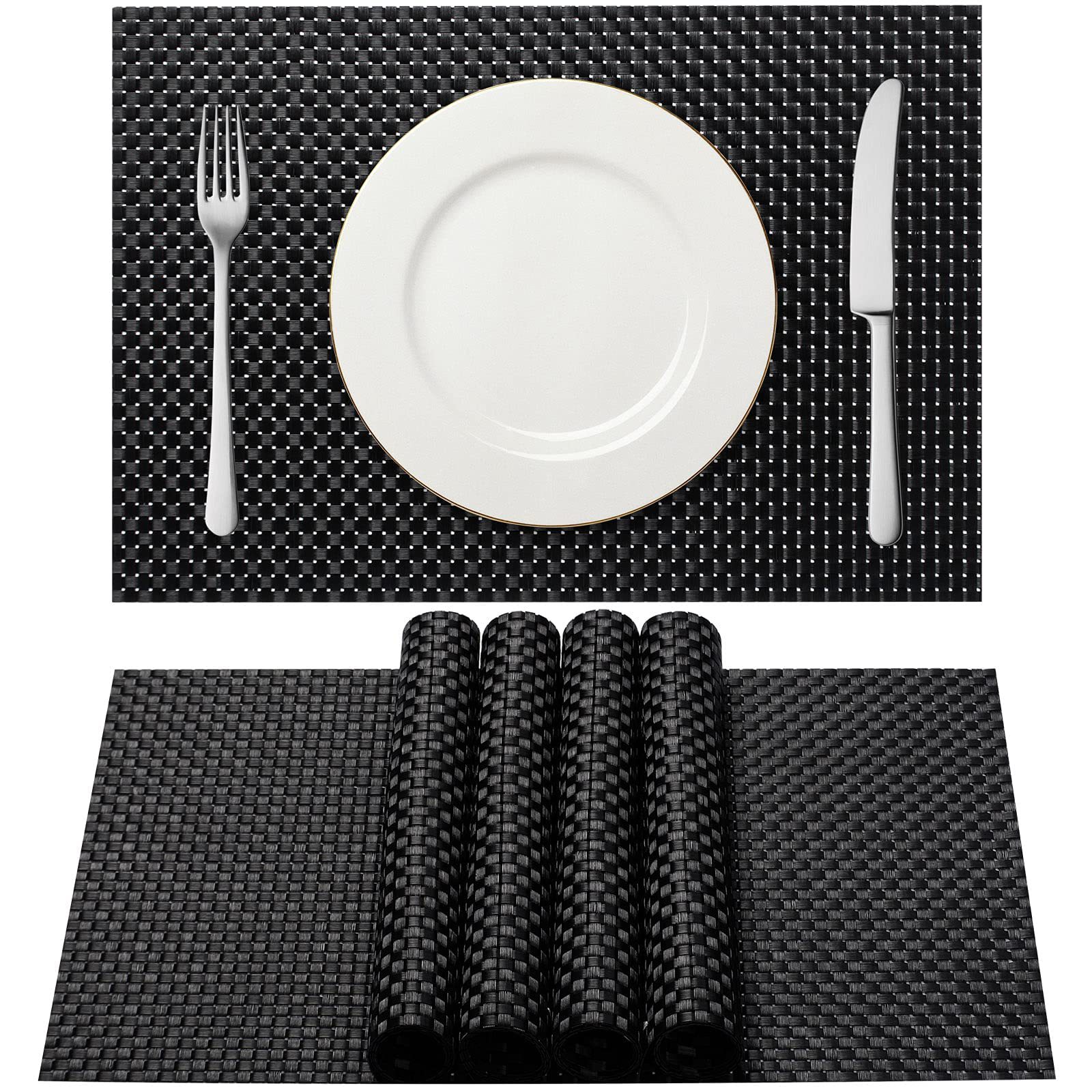 Teslin placemat PVC tejido 8*8 placemat Western placemat aislamiento térmico antideslizante estera de mesa de montaña estera de la placa de la decoración del hogar estera