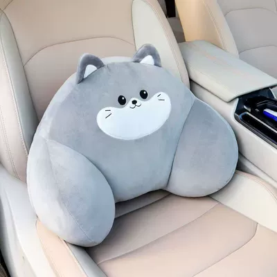 Headrest – Headrest, Car Cartoon Cushion - gray-cute-cat-lumbar-support-single-pack