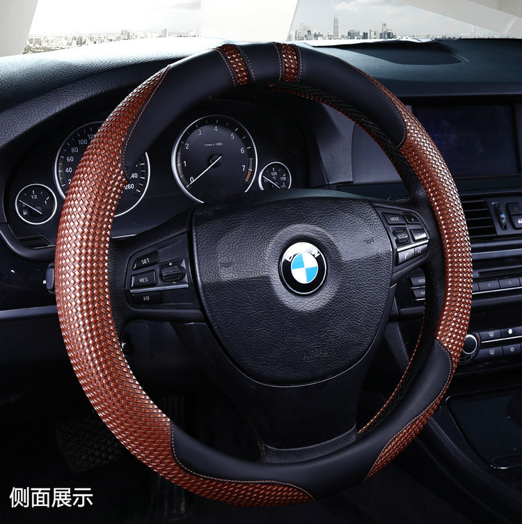 New crystal massage steering wheel cover, breathable, all-season leather car steering wheel cover, round D-shaped universal grip