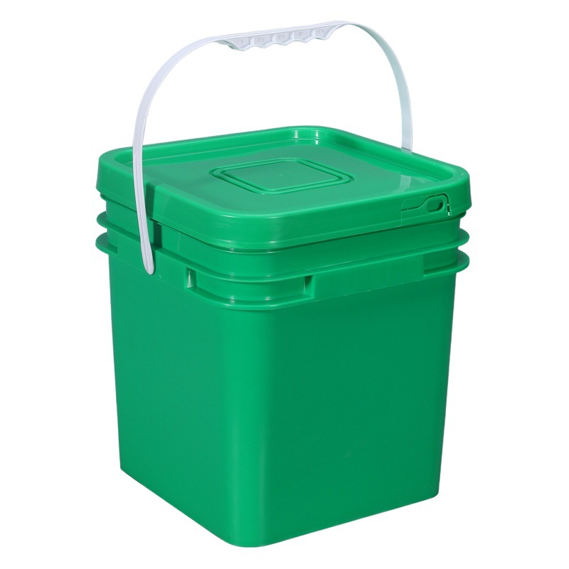 Metasequoia alimentos cubo cuadrado liofilizado cubo de embalaje de pintura 5 galones 25L embalaje de salsa de olla caliente cubo de plástico transparente