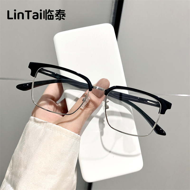 2208 New Personalized Eyebrow Frame Half-Frame Glasses Fashionable Men's and Women's Glasses Casual Anti-Blue Light Glasses Frame 2208 New Personalized Eyebrow Frame Half-Frame Glasses Fashionable Men's and Women's Glasses Casual Anti-Blue Light Glasses Frame