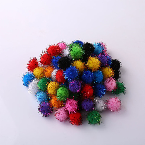 Colorful Gold Flax Ball PP Gold Wire Plush Ball Christmas Children DIY Handmade Fashion Accessory Parts Factory Wholesale