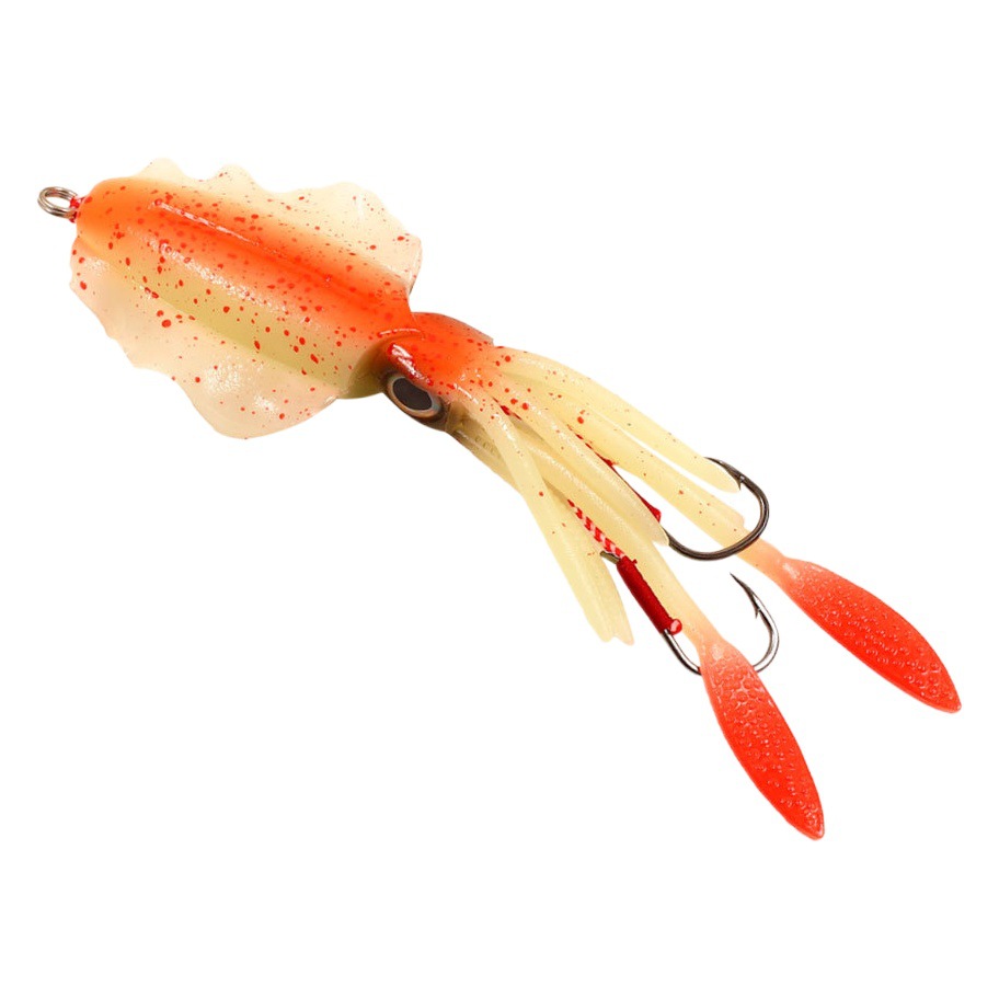 15cm/60g paquete calamar cebo suave con gancho luminoso UV pesca en el mar Placa de hierro gancho Luya falso cebo biónico pulpo