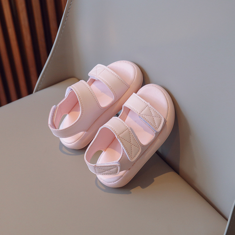 Sandalias para niños de verano Sandalias para niñas Sandalias de Velcro estilo coreano de verano 1-5 años Zapatos de playa para niños de una generación