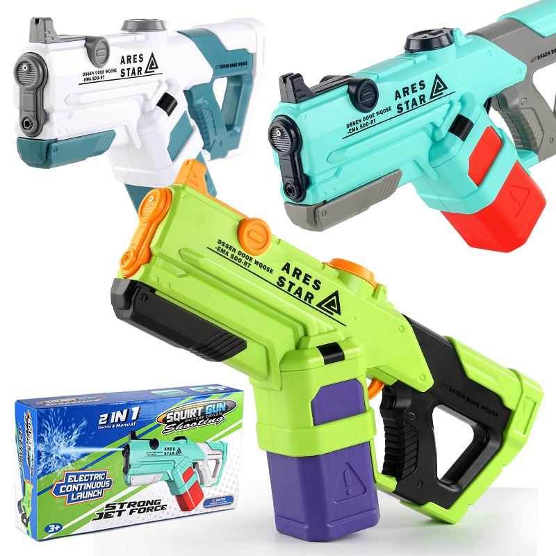 Pistola de agua de espacio transfronterizo eléctrico continuo pelo verano pistola de agua de extracción de alta presión verano interior y exterior juguetes de agua