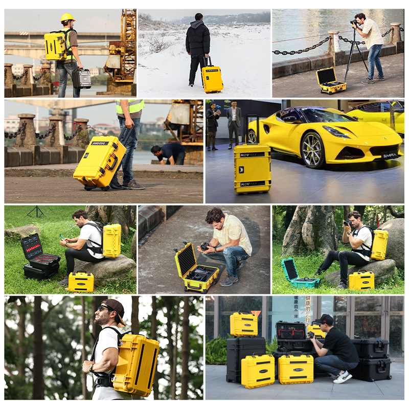 Jue Shimei caja de almacenamiento de caja de herramientas de plástico de tres pruebas portátil caja de remolque de seguridad de mano de protección de equipos multifunción