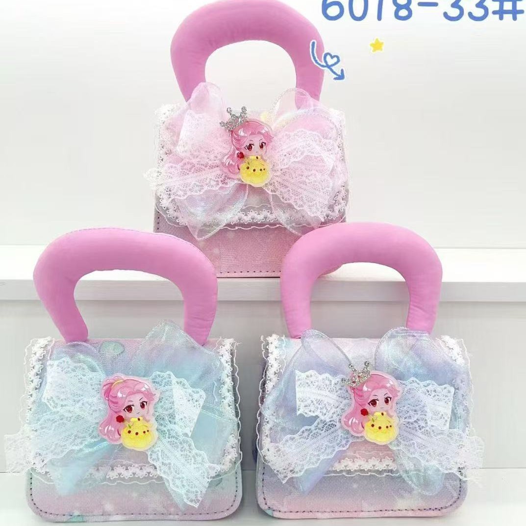 Bolso de princesa de arco de Año Nuevo para niños bolso de Año Nuevo bolso de hombro de dibujos animados cadena pequeña bolsa de accesorios de viento fragante