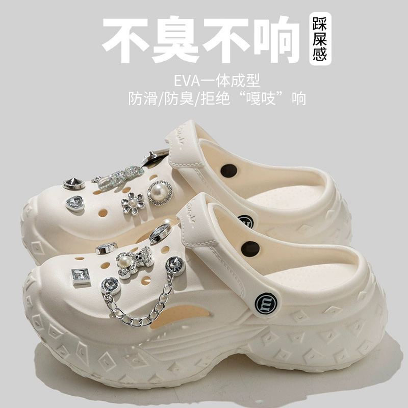 Женские сабо EVA 2025, новые летние, на толстой подошве, пляжные, нескользящие, с защитным носком.