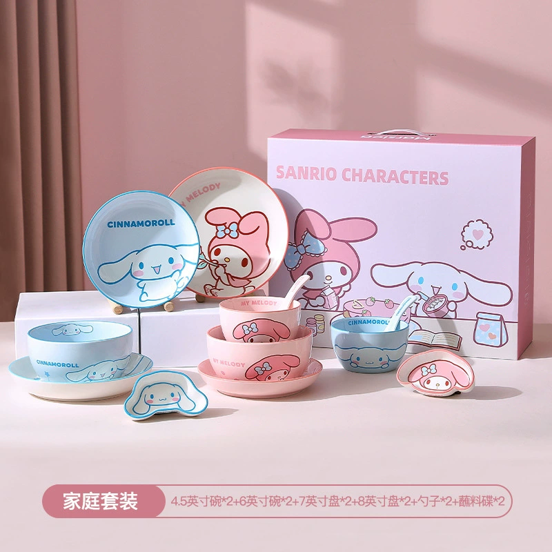 Sanrio, hello kitty, ceramic tableware, set