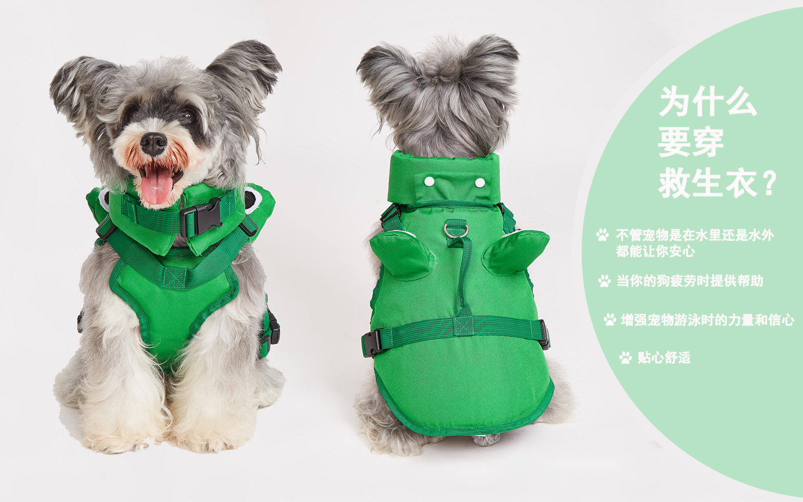 Dog Life Jacket with Detachable Collar