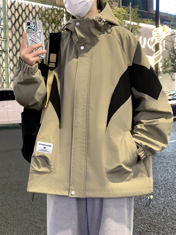 大码青少年外套男春秋新款潮牌百搭加绒宽松加肥加大胖子男装夹克|undefined