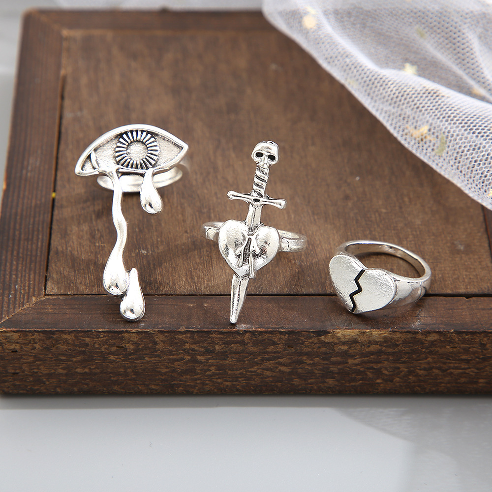 Fashion Geometric Alloy Plating Rings