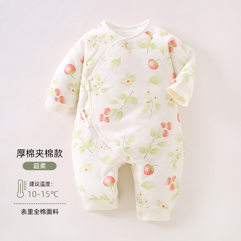 赤ちゃんの蝶々衣120gの厚い綿の新生児は赤ちゃんの綿の連体の服のa類の新生児の連体の服に登ります。|undefined