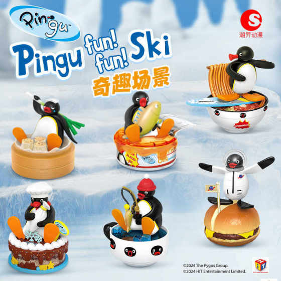 Genuine Pingu Penguin Family Fun Scene Series Gashapon Trendy Blind Box Classic Retro Animation Gifts