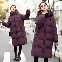 跨境2025秋冬新品羽绒棉服女中长款连帽厚款面包服保暖外套棉衣潮
