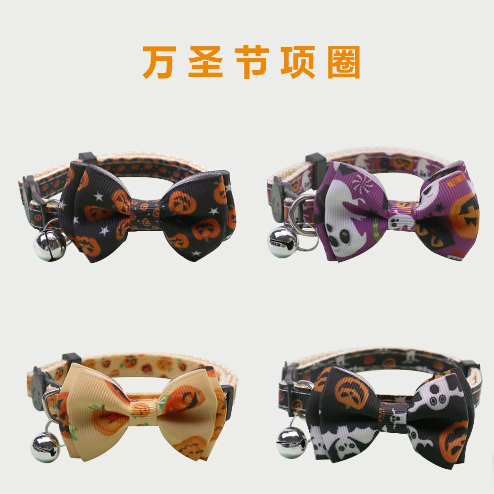 Взрывной ошейник для домашних животных на Хэллоуин с колокольчиком Регулируемый Ошейник Маленький и Средний ошейник