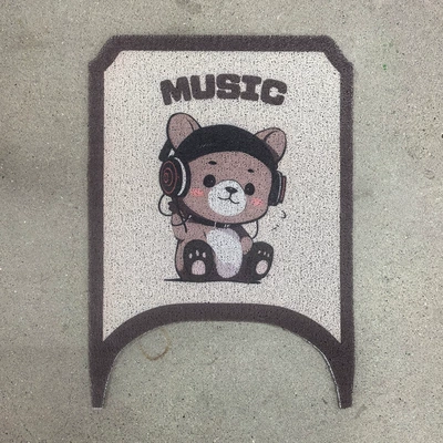 cartoon cute waterproof pedal mat, Electric vehicle foot mat - music-bear-no9-m1100m185