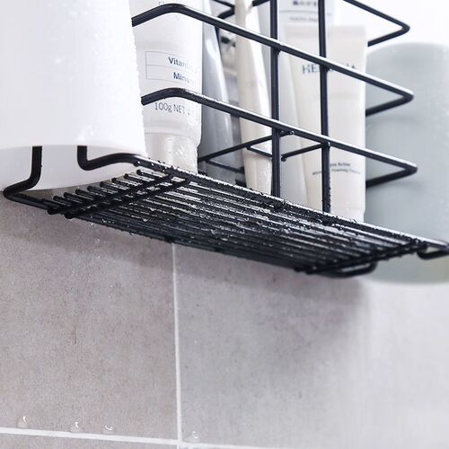 Factory direct selling toothbrush storage rack without punching, wall-mounted, wall-mounted bathroom mouthwash tooth cup holder toothpaste storage rack