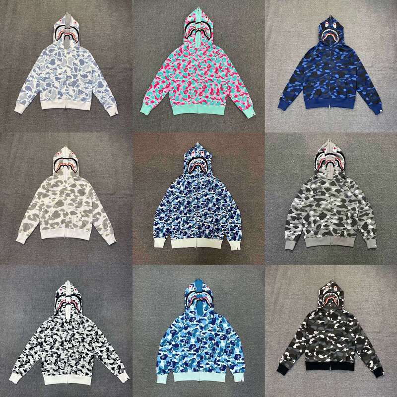 Currency Buster Heavyweight Camouflage Shark Head Zipper Hoodie Couple's Unisex Spring and Autumn Jacket New Trendy Style Currency Buster Heavyweight Camouflage Shark Head Zipper Hoodie Couple's Unisex Spring and Autumn Jacket New Trendy Style