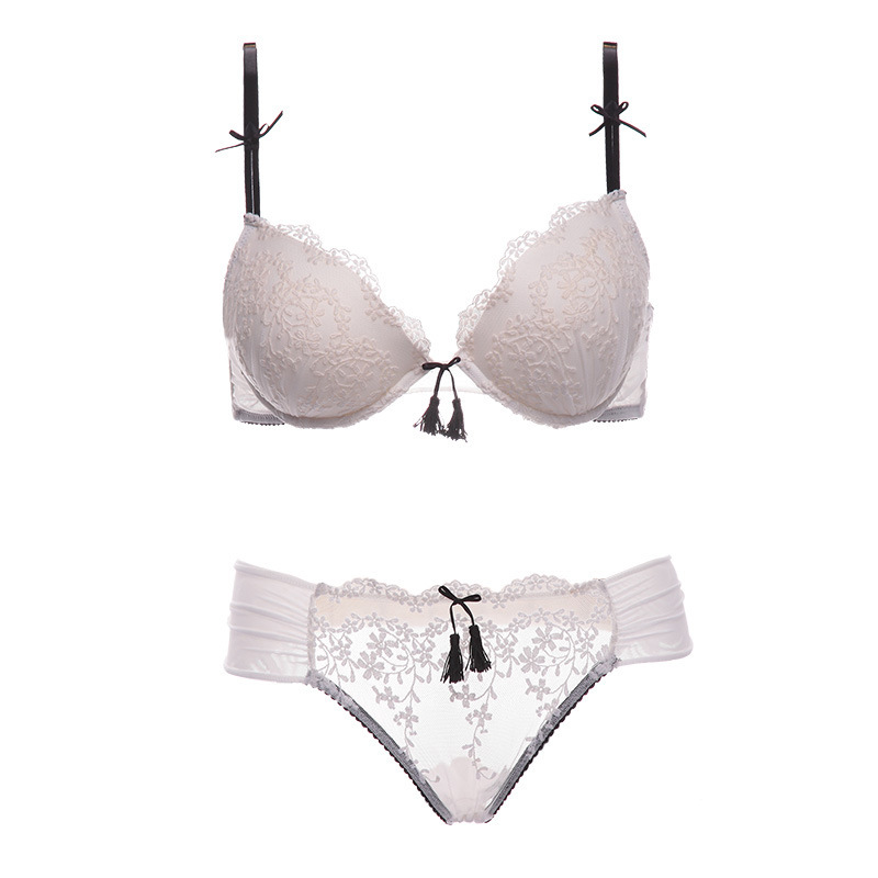 Fabricante molde taza ropa interior sexy Azul Rojo moda lado pecho sujetador de las mujeres pequeño push up ropa interior traje