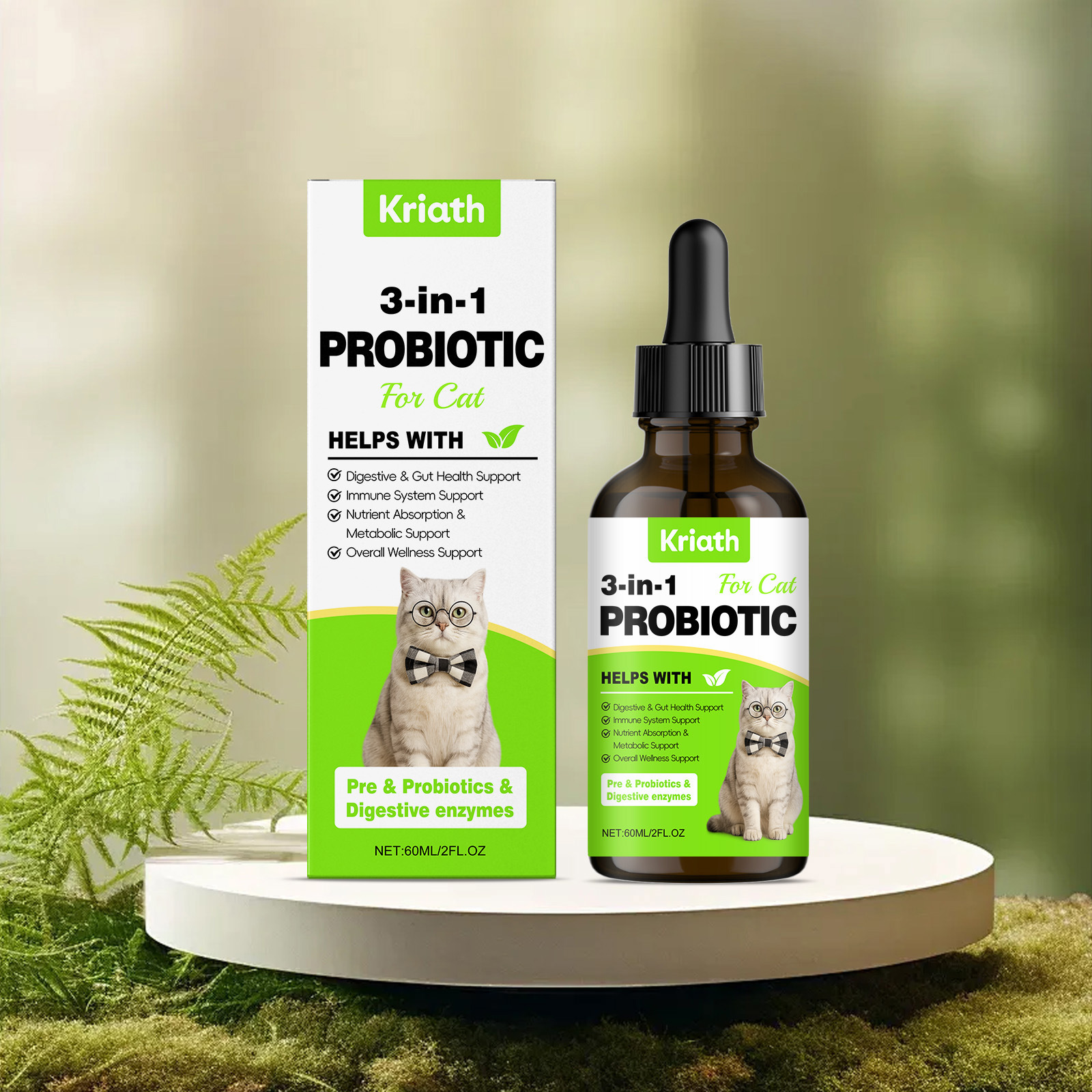 Kriath Cat Probiotic Drops Three-In-One Formula Supports Intestinal Balance, Is Easy to Absorb, and Convenient for Daily Supplementation
