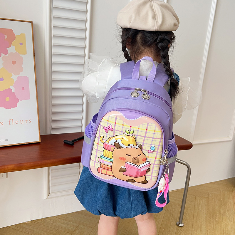 Nuevas mochilas escolares para niños de jardín de infantes, niños, niñas y niñas, clases pequeñas y medianas, bajas de carga ligeras, mochila de dibujos animados para niños, mochila anti-perdida