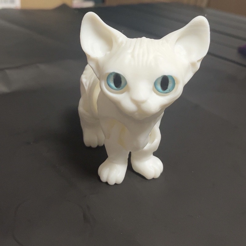 3Dプリント可动プラスチック毛なし猫フィギュア动物置物女の子男の子子供玩具プレゼント超萌え|undefined