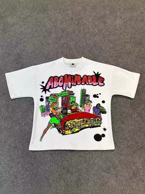 Oversized Loose Y2k Top Harajuku Hip Hop Print Short Sleeve Gothic T-Shirt Couple Sweatshirt Menswear
