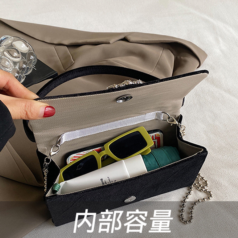 Bolsa de banquete retro francés rhinestone brillante pequeña bolsa cuadrada de gran capacidad simple bolsa de las axilas de color caramelo bolsa de mensajero de estilo occidental