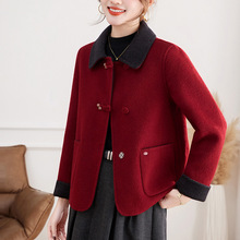 双面羊毛大衣女短款2025秋冬新款小个子妈妈气质高档洋气毛呢外套