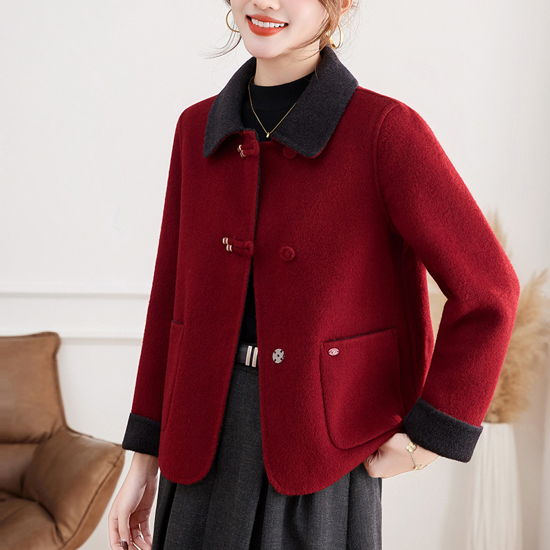 双面羊毛大衣女短款2025秋冬新款小个子妈妈气质高档洋气毛呢外套