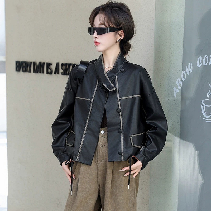 Short spring polyurethane jacket, Korean style, loose fit