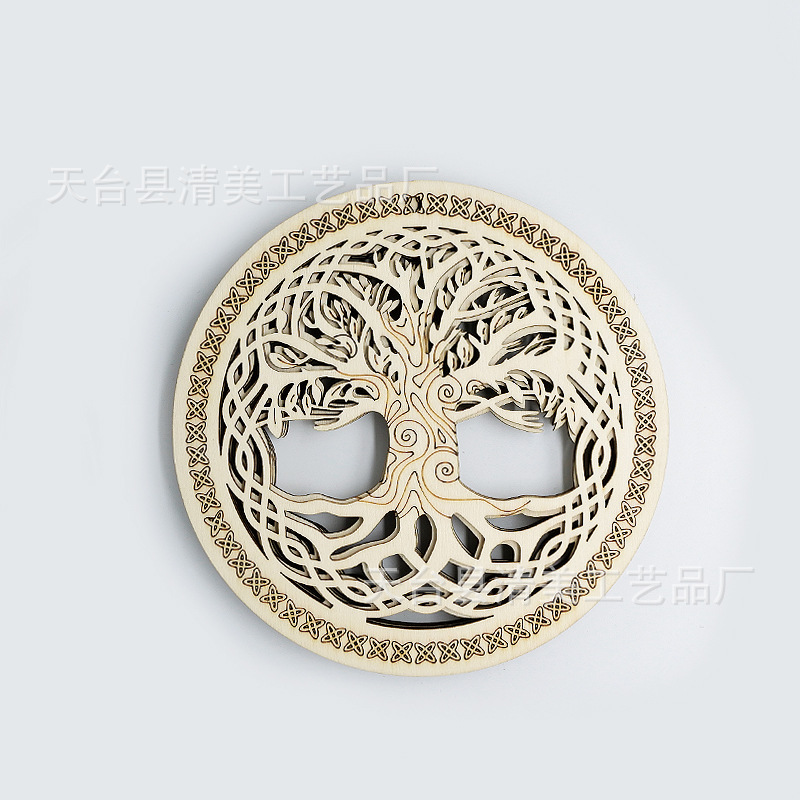 Posavasos de té de madera, adornos de madera, almohadillas de aislamiento térmico anti-escaldado, almohadillas para platos, decoración hueca creativa para el hogar