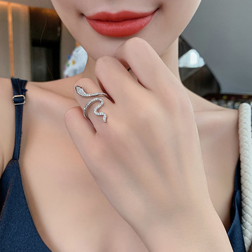 Snake Design Ring for Women, Unique and Personal Style, Open Finger Ring, Light Luxury, Influencer Style, Instagram Trendy, Cute